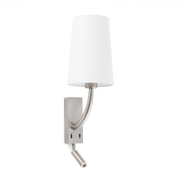 REM MATT NICKEL MUUR LAMP WITH LED