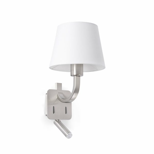ESSENTIAL MATT NICKEL MUUR LAMP WITH LED - Afbeelding 2