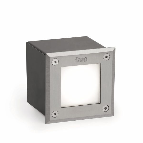 LED-18 INOX SQUARE INBOUW LAMP 3000K